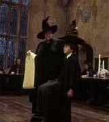 Maggie Smith and Daniel Radcliffe in Harry Potter and the Sorcerers Stone.