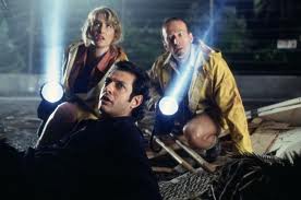 Laura Dern, Jeff Goldblum and Bob Peck in Jurassic Park