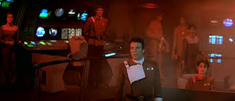 William Shatner on the bridge of the Enterprise in Star Trek II: The Wrath of Khan