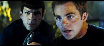 Zachary Quinto as Mr. Spock and Chris Pine as James Kirk star in Star Trek