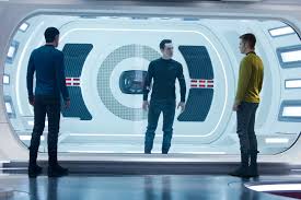 Zachary Quinto, Benedict Cumberbatch and Chris Pine in Star Trek Into Darkness