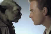 Yoda and Obi-Wan Kenobi in Star Wars: The Phantom Menace.