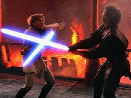 Obi-Wan Kenobi and Darth Vader battle in Star Wars: Revenge of the Sith