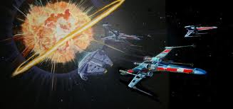 The final battle scene from Star Wars
