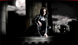 Kate Beckinsale as Selene in Underworld.