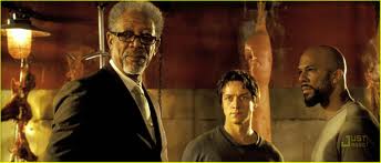 Morgan Freeman, James McAvoy and Common in Wanted